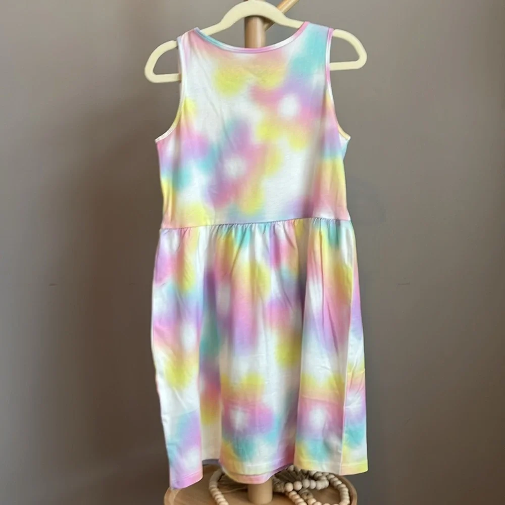 Girls' Pastel Tie-Dye Tank Dress - Multicolor